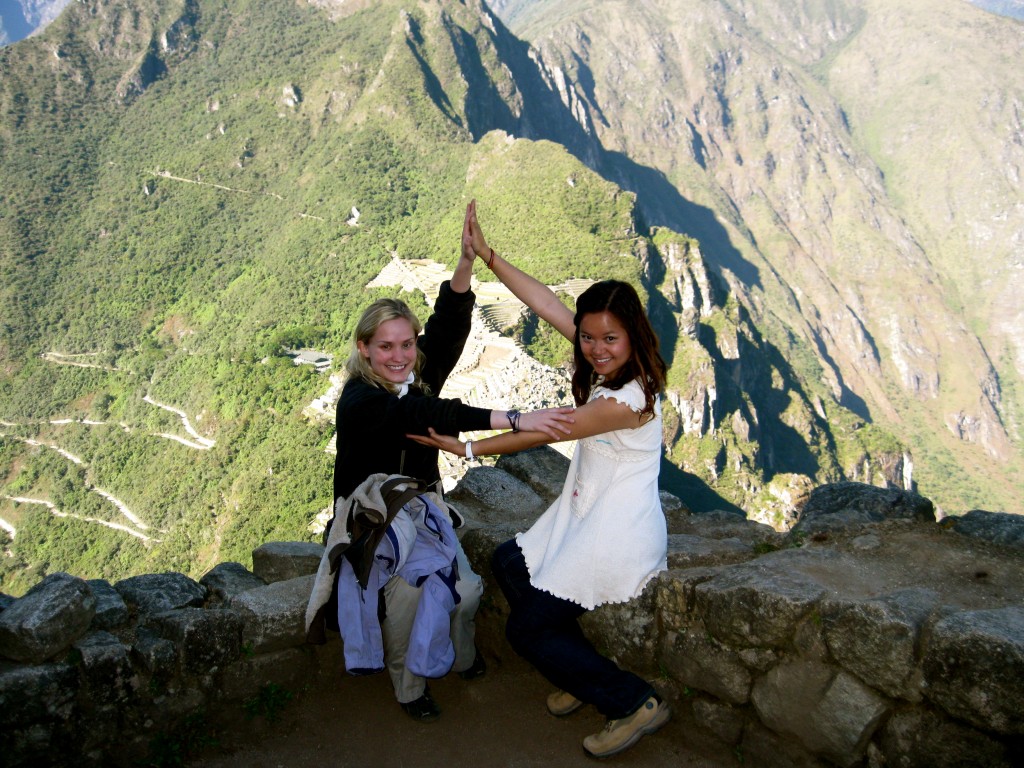 I met two Tri Delta sisters from Baylor and Emery, so of course we threw up the Delta in the Inca ruins! Here I am with Laura, a graduate of Baylor University.