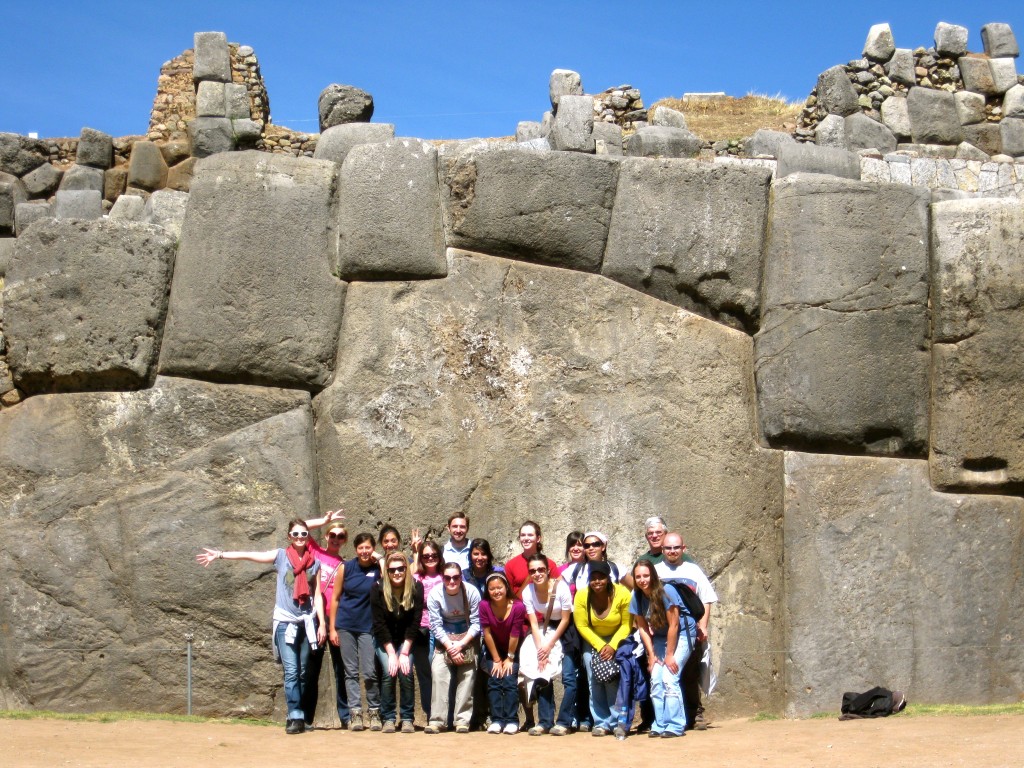 OU Journey to Latin America students at Sacsayhuaman, Inca ruins in Cuzco. 