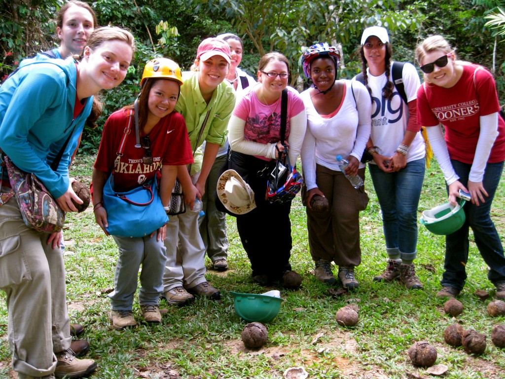 We wore helmets and hiked 1.5 hours through the Castana (Brazilian nuts, some of the largest and tallest trees in the Amazon) Trail and saw mammal tracks and uprooted trees.
